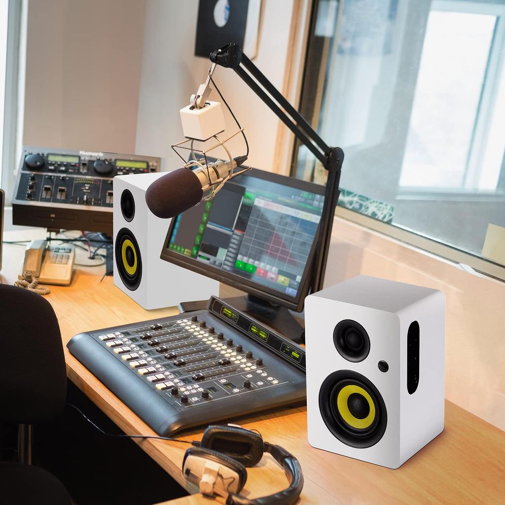 Sanyun SW206 HiFi Bookshelf Speaker with Studio 80W Bluetooth Optical Audio MDF Remote Control White 4-inch Mode, Active, 5.4, Digital, Coaxial, TRS,