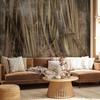 Papel de Parede Fotográfico - Folhas Secas - Paisagem de Grama Alta em Estilo Boho Com Padrões de Tinta