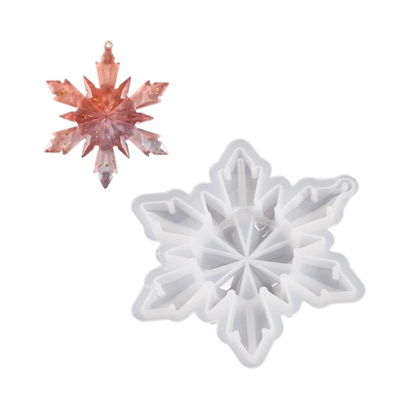 Premium Silicones Snowflake Pendant Molds High Temperature Resistant For Handmade Soap Candle Christmas Craft