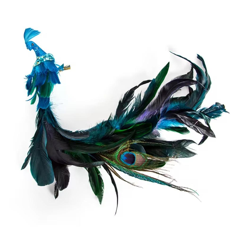 with Clip Christmas Tree Peacock Decoration Simulation Bird Hanging Ornament  Gift