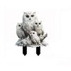 Creative White Owl Statue Stake Acrylic Animal Figurine Sculptures Garden Floor Plugs  Lawn