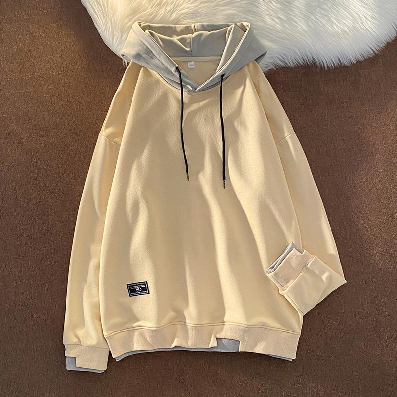 

Осень и зима, новая мужская толстовка с капюшоном, модный бренд, поддельная двухкомпонентная универсальная одежда, трендовая свободная куртка для мужчин L