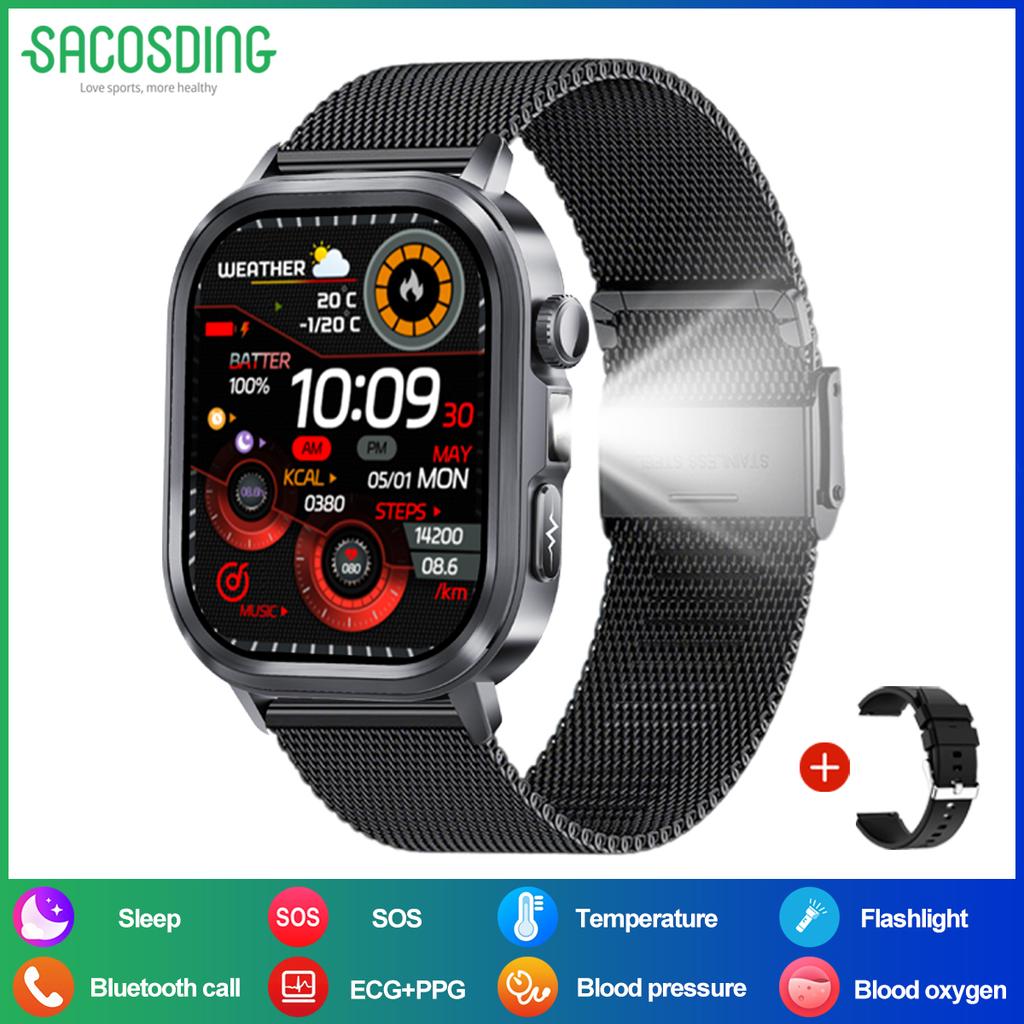 SACOSDING 2026 New Health Tracker Smart Watch Women Body Fat BMI Micro Physical Examination Bluetooth Call Smartwatch Men