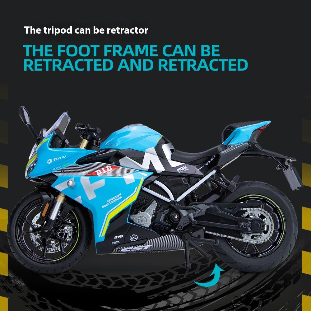 1/12 CFMOTO 250SR Motorradmodell, Simulierte Legierung Druckguss Kinderspielzeug, Motorradgeschenke für Jungen, Auto-Dekoration