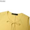 ZANZEA Women Casual Round Neck Loose Sleeveless Dress