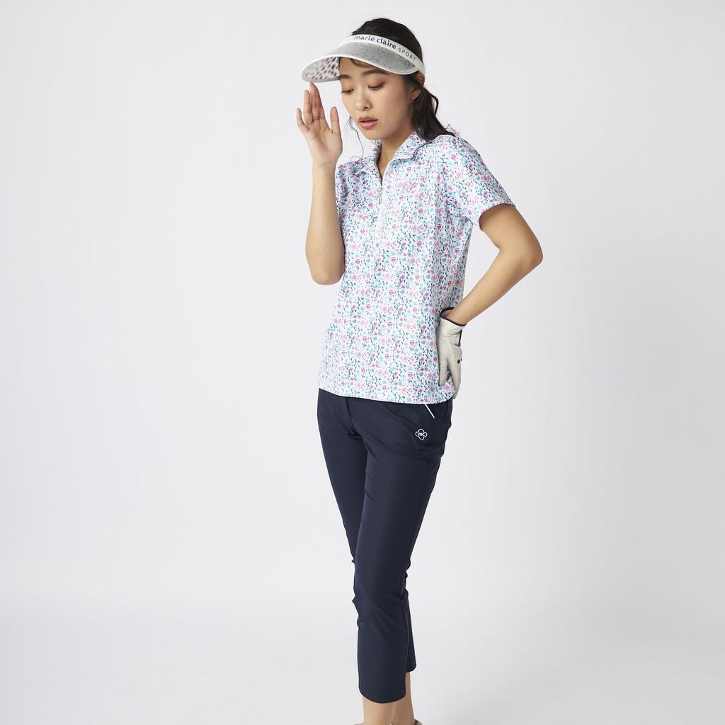 Marie Claire Short Sleeve Pink Women's Half-Zip Shirt,