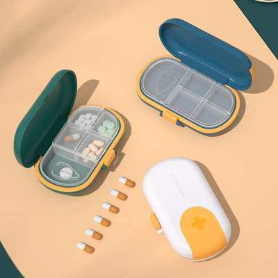 Portapillole da viaggio portatile a 4/6 scomparti con taglia pillole, organizer, portapillole, contenitore per farmaci, scatole di plastica per compresse