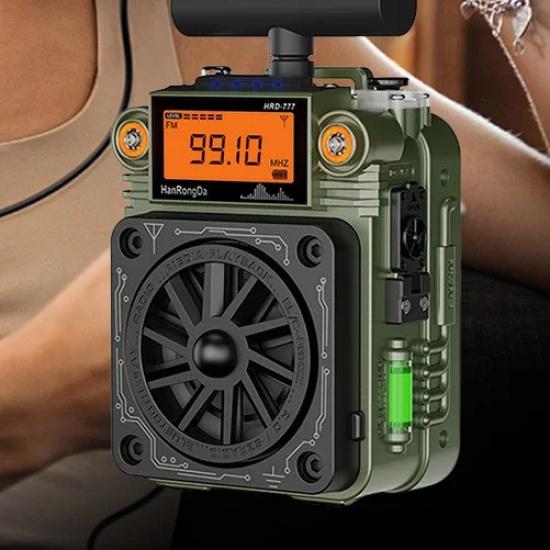 HRD-777 Radio Full-Band Radio Multifunctional Gyro Design Radio with BT Speaker Portable AM FM Radio Emergency Survival Radio