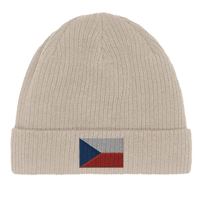 Bonnet Drapeau Tchéquie En Beige