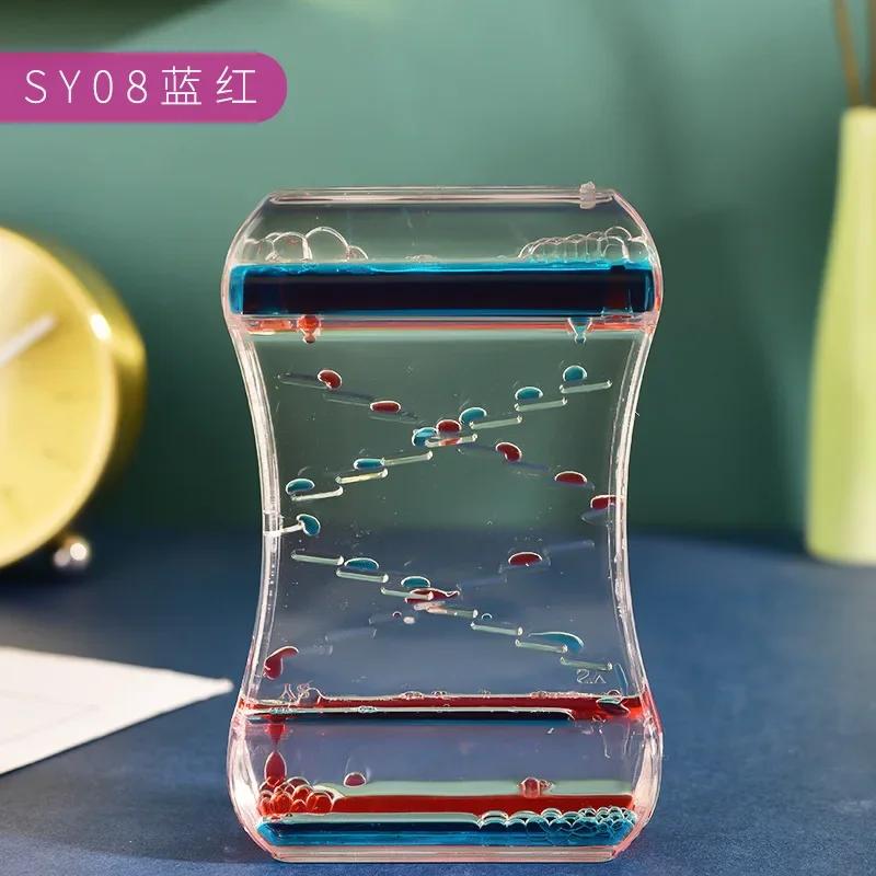 New Product Slide Oil Drop Decompression Toy Acrylic Liquid Hourglass Dynamic Multi Color Oil Leak Home Desktop Decoration Gift