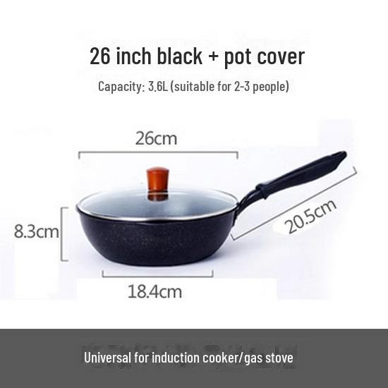 Maifan Stone Non-Stick Frying Pan: Volcanic Rock, Induction & Gas Compatible, Heightened Design, Small Household Cookware.