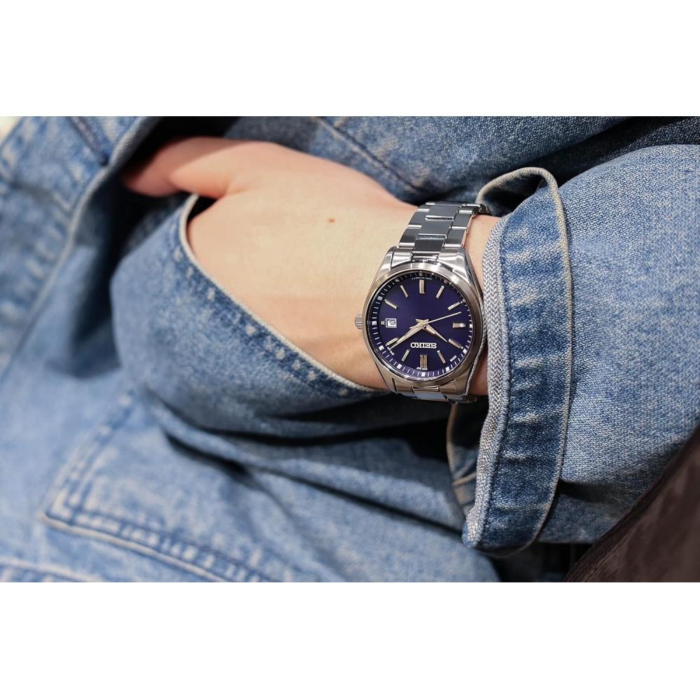 Seiko Men S Watch Sbtm321 Silver Blue Solar Wave Control
