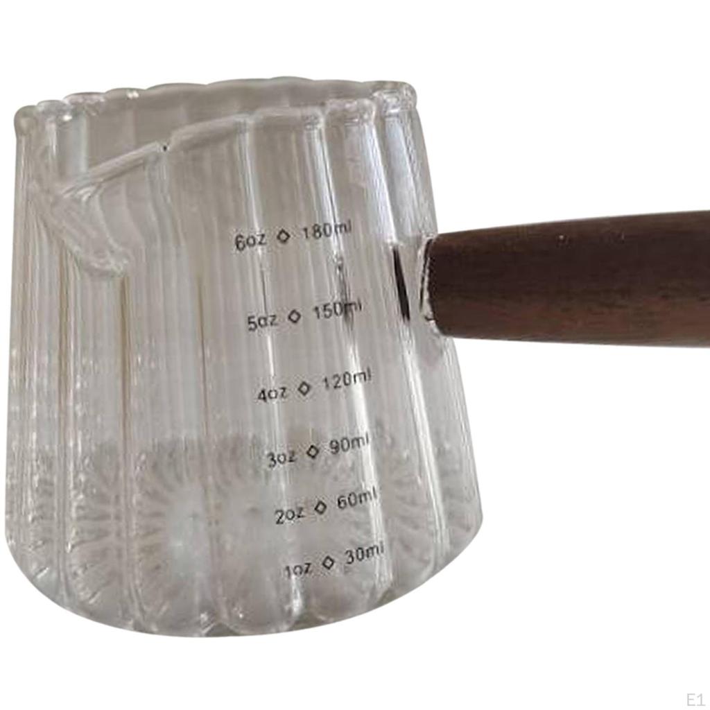 Glass Coffee Milk Mug 16oz Teacup Espresso Measuring Cup for Kitchen Teahouse