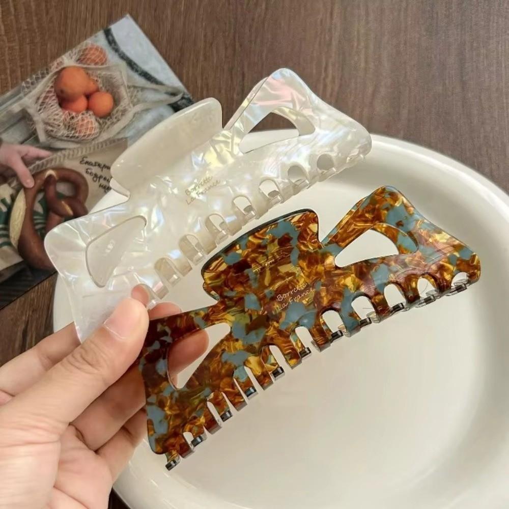 Elegant Bow Hair Clip Retro Imitation Acetate Shark Clip French Style Bun Hair Clip For Women