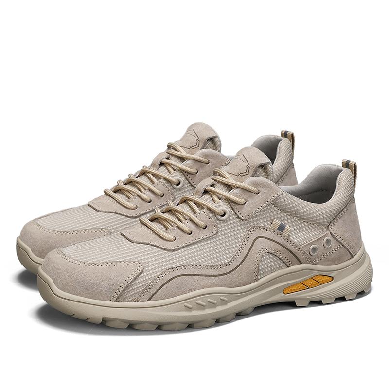 Outdoor Men Hiking Shoes Anti-slip Sneakers for Men Jogging Trekking Sneaker Retro Leather Man Work Shoe Climbing Mountain Shoes