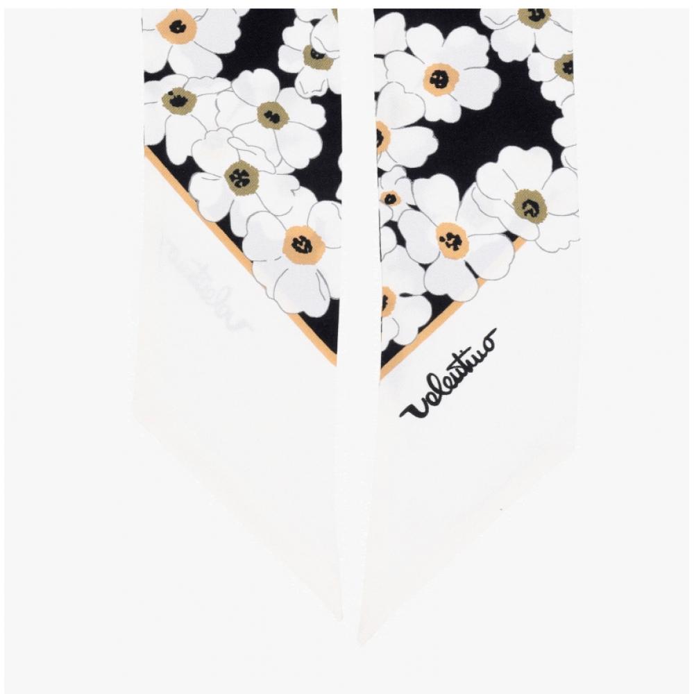Valentino Floral Skinny Twill Silk Scarf E6017 Mig Cft