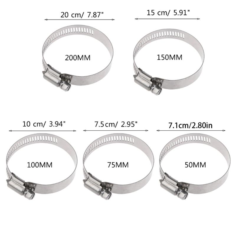 50/75/100/150/200mm Stainless Steel Worm Drive Hose Clamp  Pipe Water Tube Clip Metal Clamps Tube Woodworking Tool