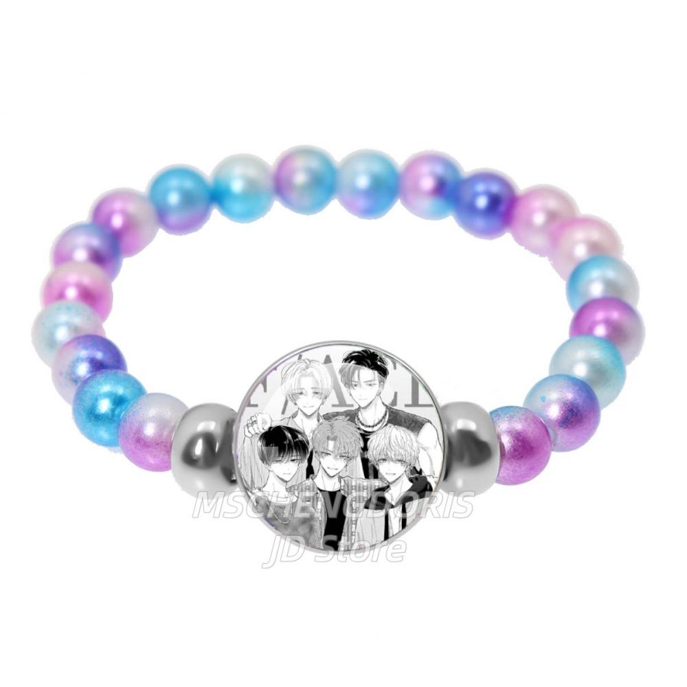 Tamon-kun Ima Docchi Anime Bracelet Fukuhara Tamon Anime Glass Cabochon Handmade Colorful Beads Bracelet Jewelry Charm Fans Gift
