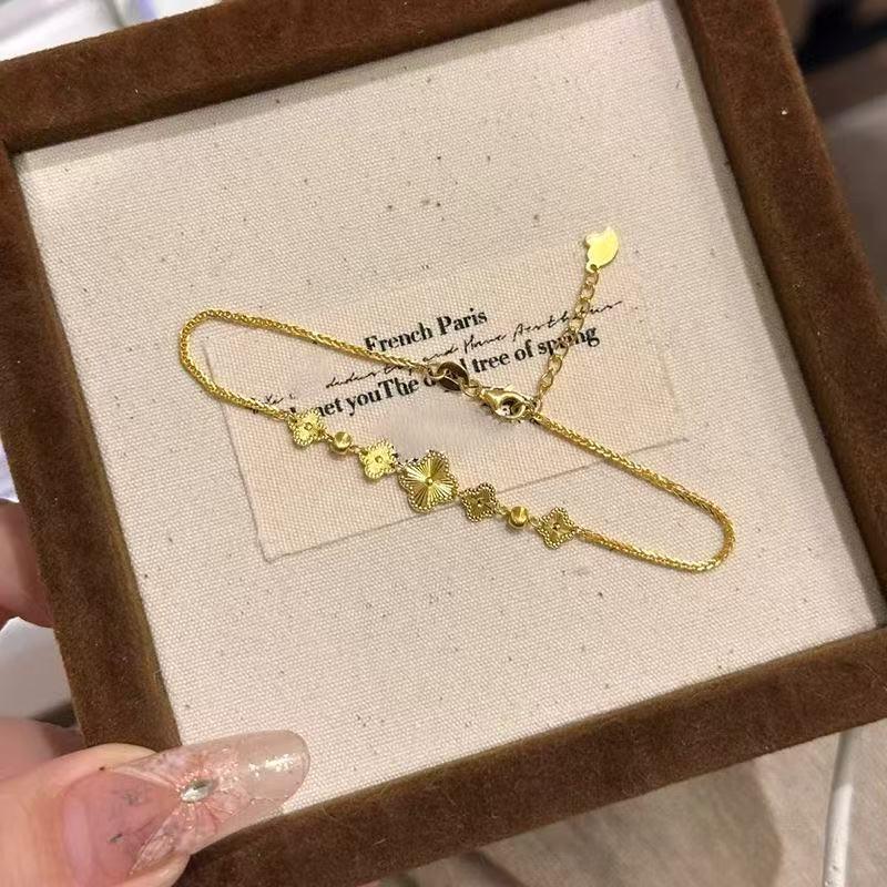 Exquisite High-End Five-Flower Laser Bracelet: Sweet, Versatile, Light Luxury Design