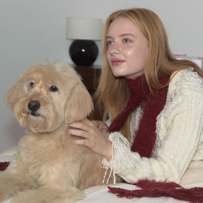 ASURA TASSEL MIX MUFFLER (RED)