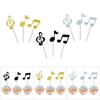 Musical Theme Party Decoration Quaver Shaped Cake Insert Safe Paper Craft Eighth Note Toppers For Dessert Display