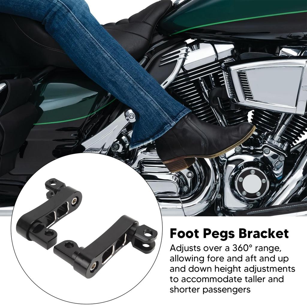 360 Degree Motorcycle Footpeg Extension Bracket Kit for Ing, Heavy