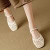 2025 Versatile Solid Color Summer Sandals Women's Pointed Toe Shoes Covered Toe Shoes Fashion Hollow High Heels Women's Sandals