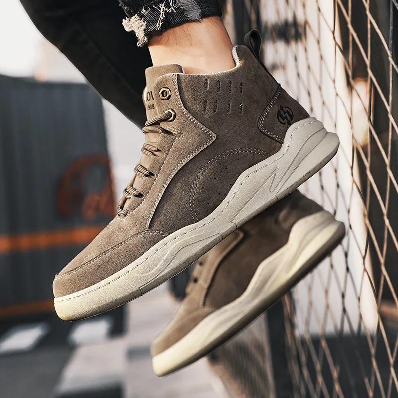 High Top Men Fashion Casual Anti-slip Sneakers Flat Ankle Boots Male Outdoor Wear-resistant Sport Short Shoes Boots for Men