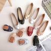 Ballerine da Donna a Punta Tonda con Fiocco in Morbida Pelle Slip-on Scarpe Casual