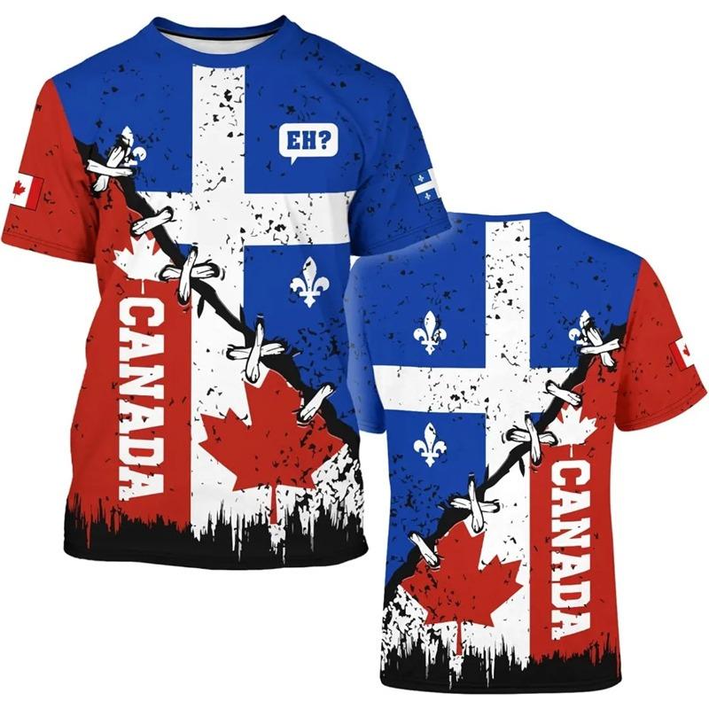 Canadian Maple Leaf Shirt For Men Canada Day Flag T-Shirt 3D Printing Cool Short Sleeve Shirt Unisex Casual Oversized T-Shirt