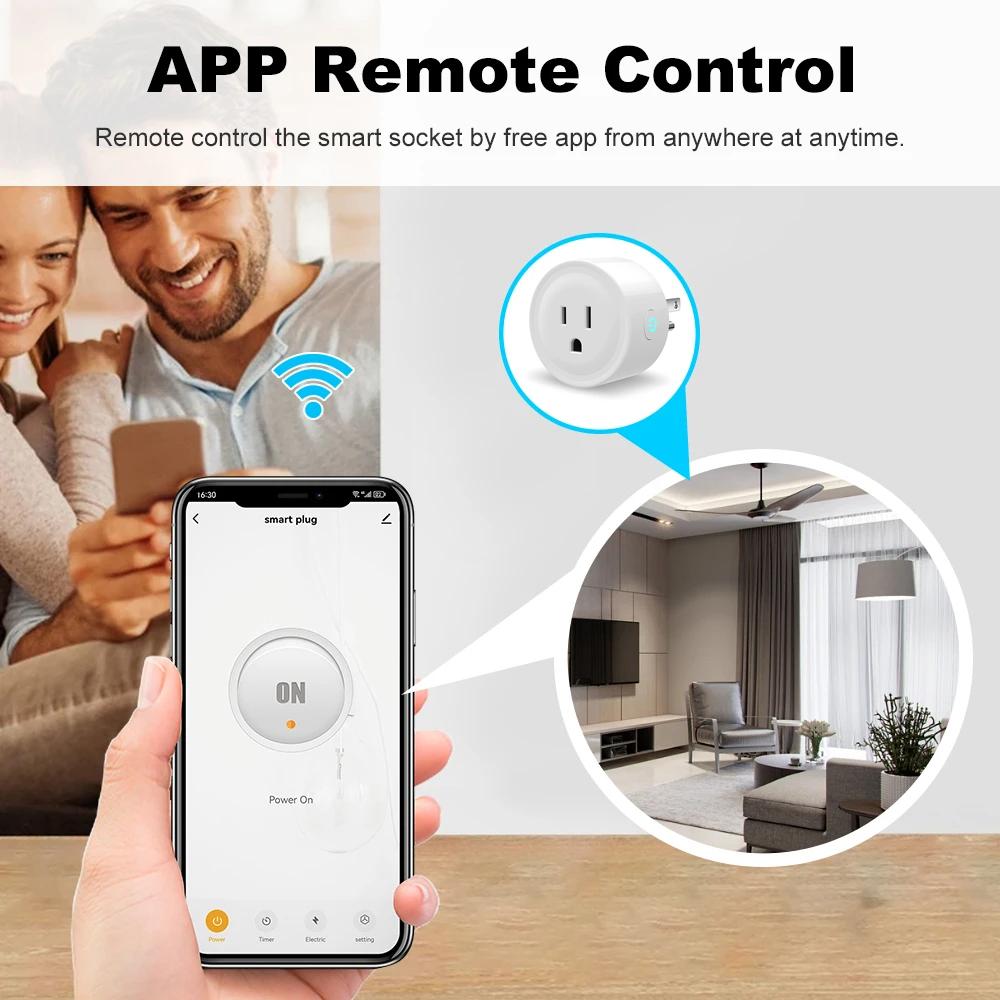 Tuya WiFi/Zigbee Smart Socket US Smart Socket 20A With Power Monitoring Timer Smart Life App Control Work With Alexa Google Home