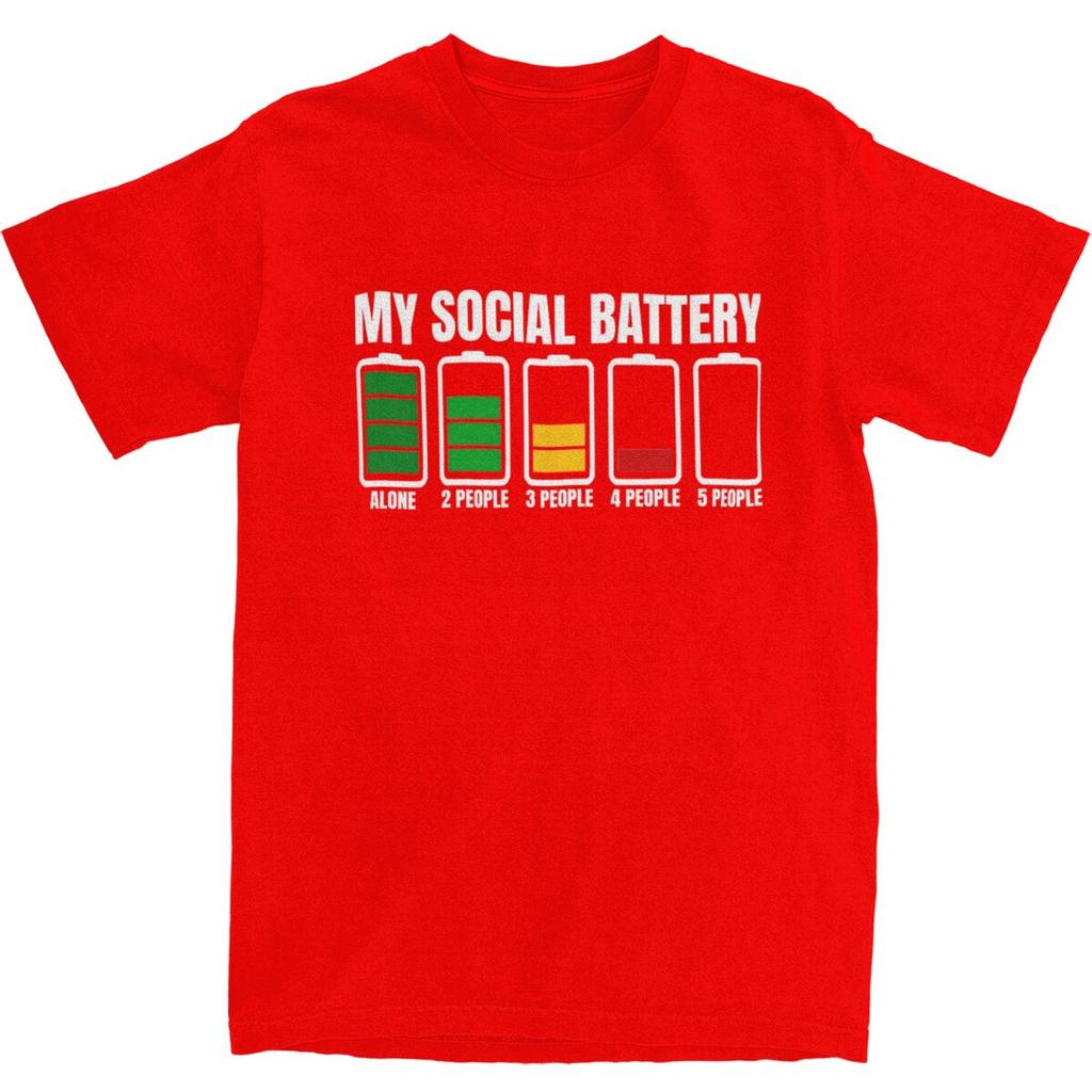 My Social Battery TShirt Summer Funny Introverted Memes T Shirts Cotton Harajuku Tee Shirt For Adult ShortSleeved Casual Tops