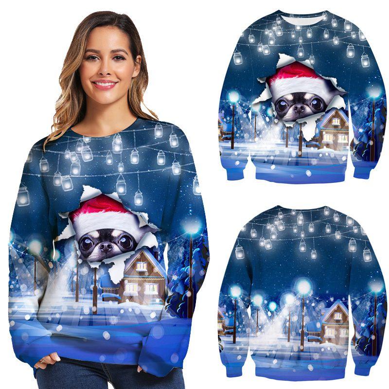 Unisex Ugly Christmas Sweater With Funny Dog Print And Soft Breathable Fabric