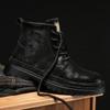 Nowość Skórzane Męskie Buty High Top Modne Outdoorowe Buty Motocyklowe Sznurowane Antypoślizgowe Męskie Botki Buty do Chodzenia
