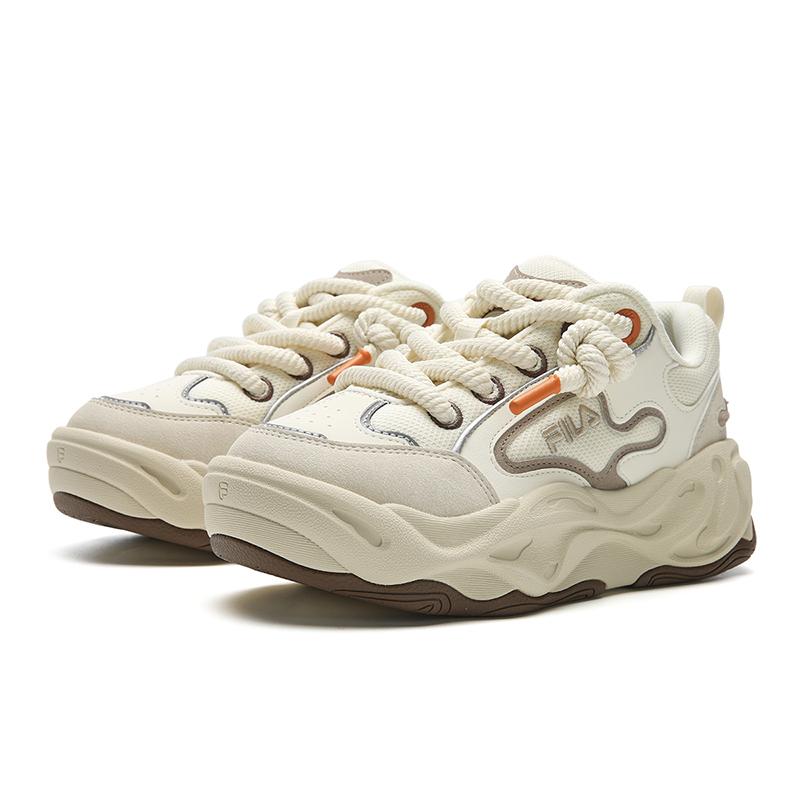 FILA BROOK 2 Abrasion Resistant Lightweight Height Increasing Low top Skateboard Shoes Women's Antique White F12W541201FAA