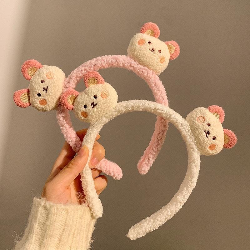 Adorable Bear Plush Headband for Makeup & Skincare