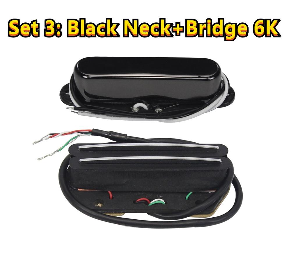 FLEOR Set of Alnico V TL Pickups Neck +Hot Dual Rails Humbucker Bridge Pickup fit for TL Guitar