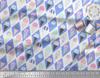 Soimoi Blue Japan Crepe Satin Fabric Diamond & Ice Cream Cone Food Print Fabric by the Metre 42 Inch