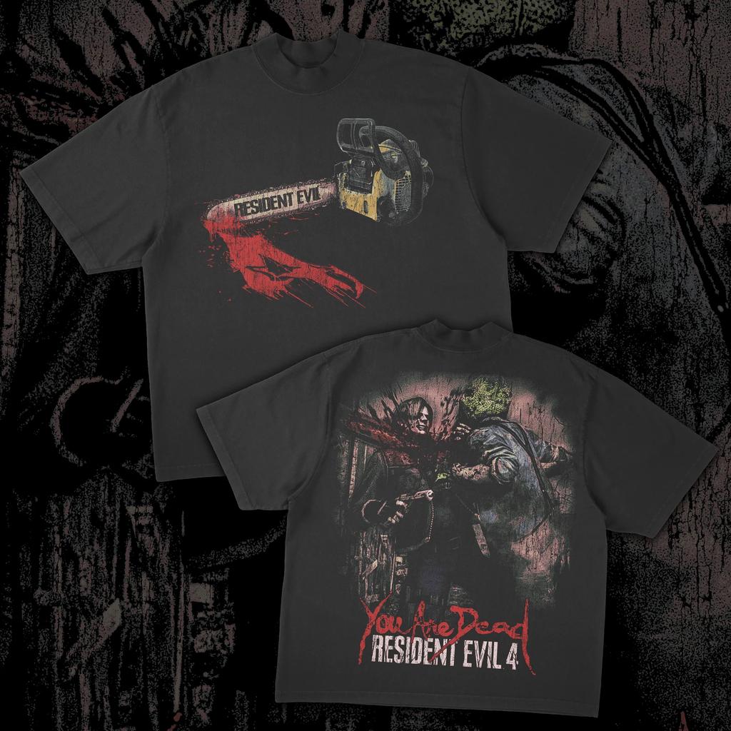 Retro Style Classic Horror Theme Game Resident Evil Peripherals Tshirts From The 1990s Unisex Graphic Print Tee Men Women Tops