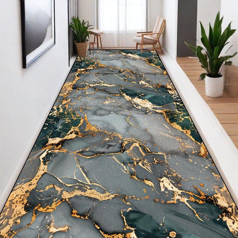 Tappeti Lunghi Stile Marmo Nordico per Corridoi Tappeti Antiscivolo Lavabili per Hall di Ville Passaggi Corridoi Casa Hotel Tappetino Personalizzabile