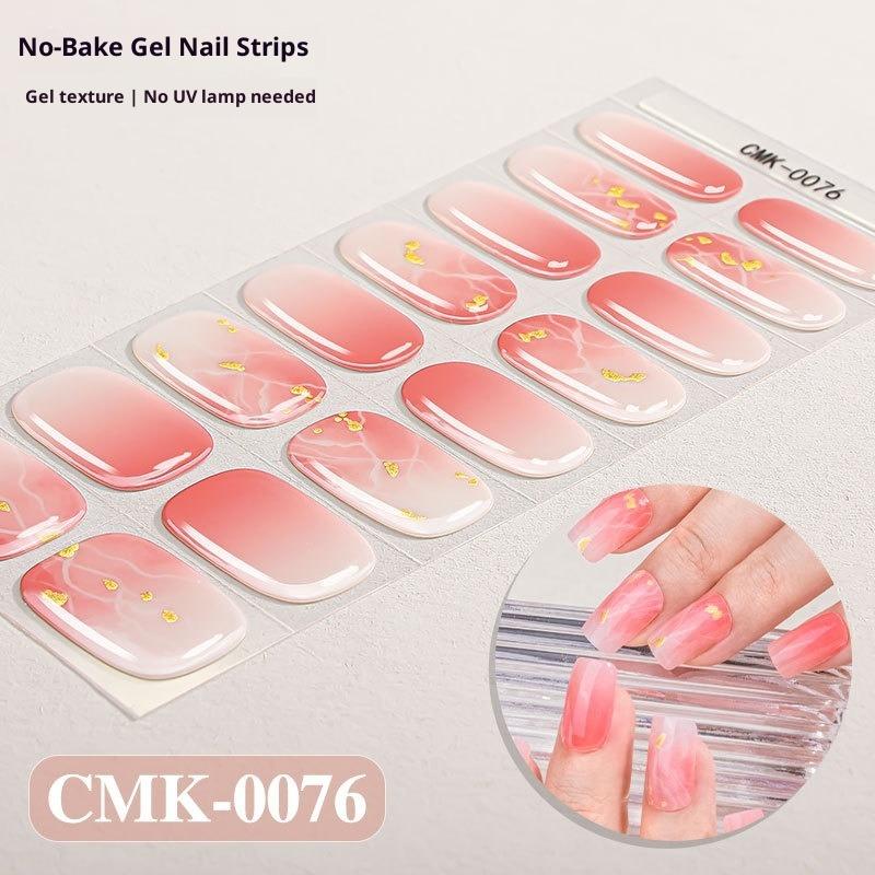 

Гелевые наклейки для ногтей без запекания во французском стиле, Блестящий градиент, Амазонский стиль, Наклейки для ногтей без запекания CMK-0076