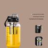 Xihe 800ML Large Capacity Glass Water Bottle with Straw