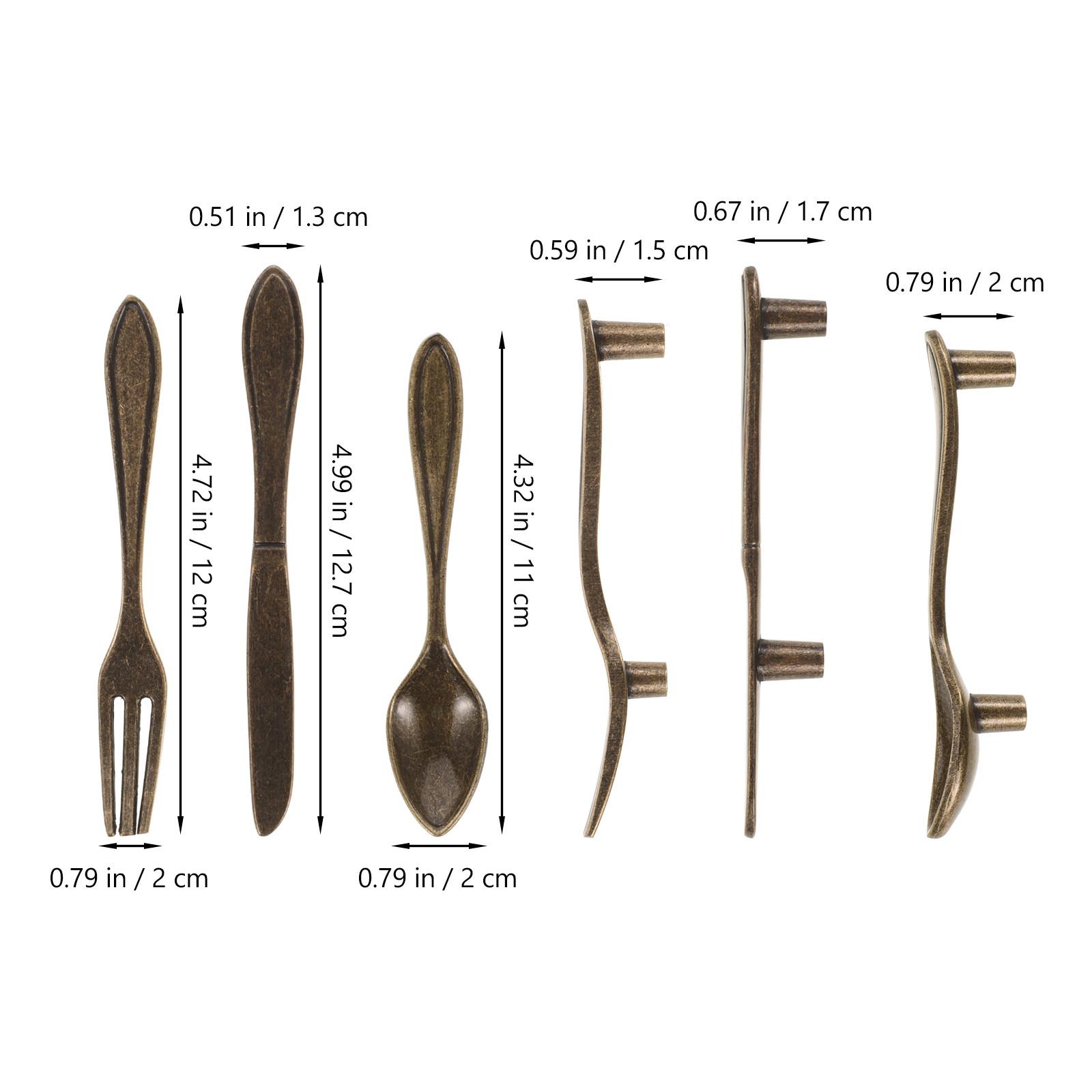 

3Pcs Cutlery Inspired Drawer Pulls Smooth Delicate Metal Cabinet Handles for Home Office Restaurant Hotel Modern Simple Elegant темно-коричневого кольору