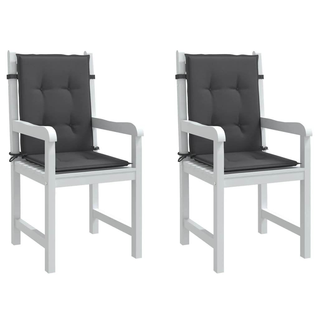 Low Back Chair Cushions 2 Pcs Melange Anthracite 100 X 50 X 4 Cm Fabric