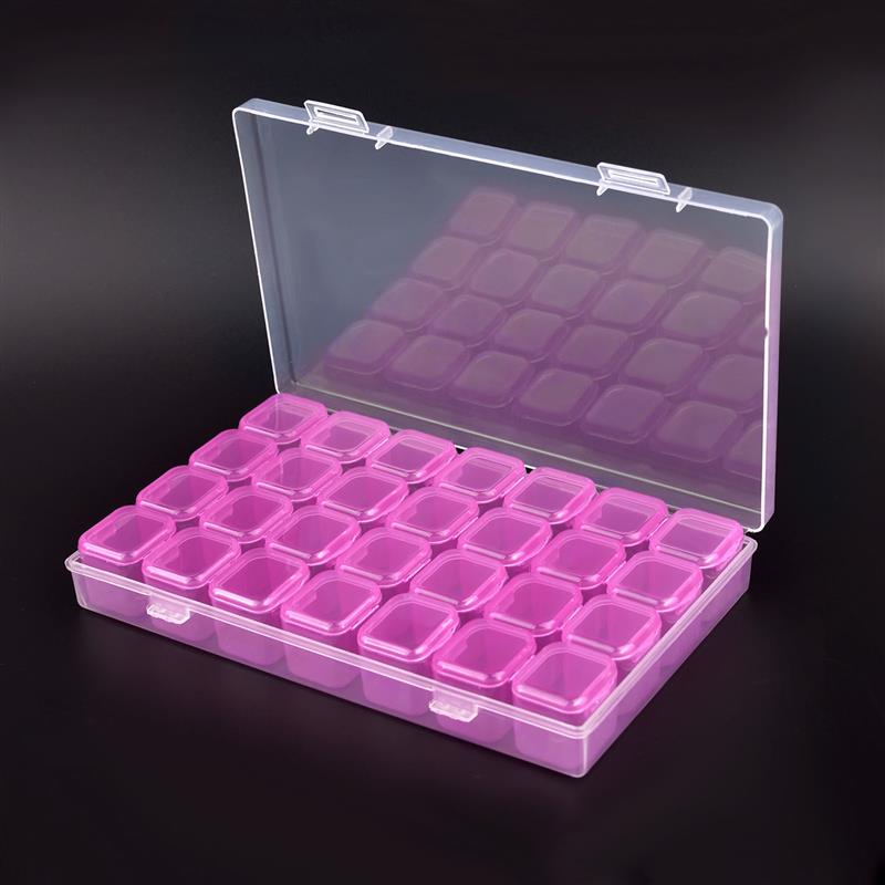 28/56 Grids Plastic Jewelry Storage Box Necklace Earrings Rings Jewelry Packaging Organizer Portable Pill Medicine Storage Box