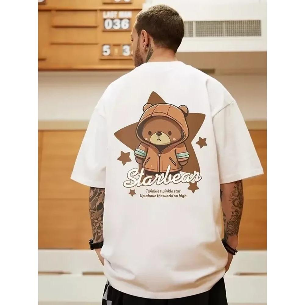 Summer New Casual Loose T-shirt Short Sleeved Men's Fashion Loose Printing Large 8XL Hip Hop Couple Wear Half Sleeve Cotton Top