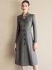 Damen High-End Graues A-Linien Anzugkleid - Frühling Formell, Professionell, Taillenverschmälernd, Elegant