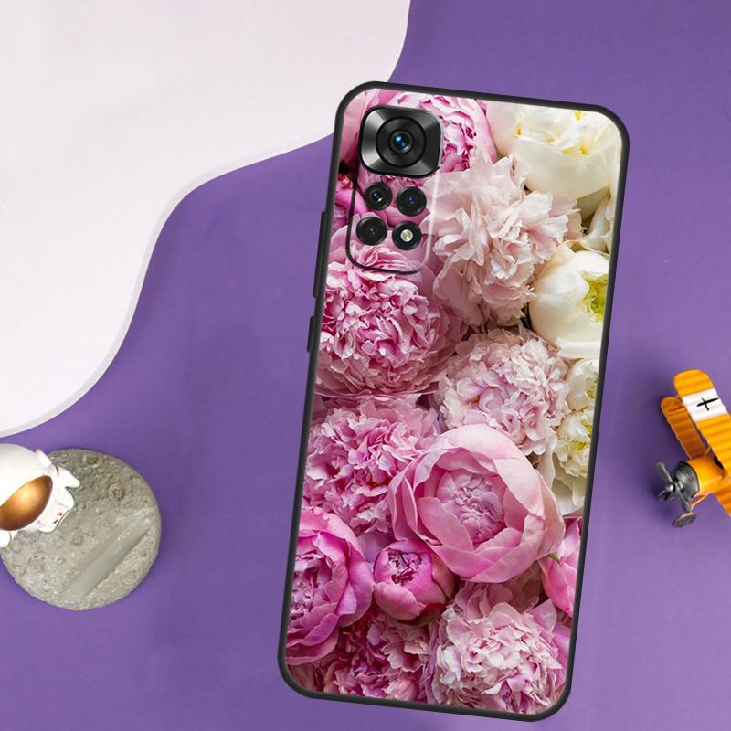 Peonies Beautiful Flower Case For Xiaomi Redmi Note 14 13 Pro 12 9 10 11 Pro 10S 11S 12S Redmi 14C 13C 10C 12C Cover