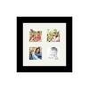 ArtToFrames Collage Photo Frame Single Mat with 4-3x3 Openings and Satin Black Frame.