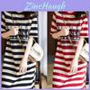 Summer Striped Print T Shirt Dress For Women With Loose Fit And Short Sleeves